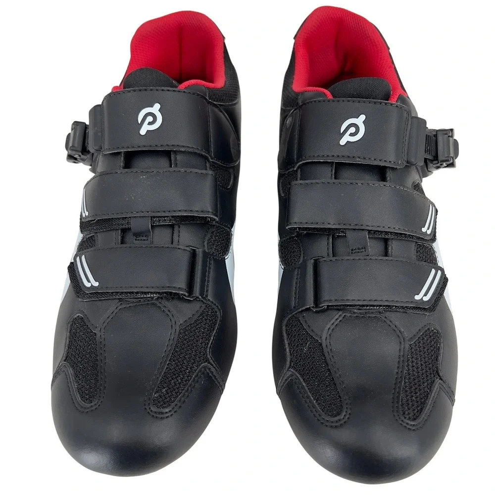 Peloton Cycling Shoes Men EU 45 US 11 Black Red Delta Cleats Ratchet PL-SH-B-45